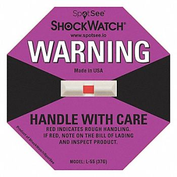 SHOCKWATCH G-Force Indicator Label 37G PK50, 55JF91