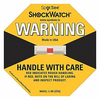 SHOCKWATCH G-Force Indicator Label 25G PK50, 55JF92