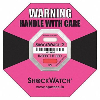 SHOCKWATCH G-Force Indicator Label 5G PK50, 55JF93