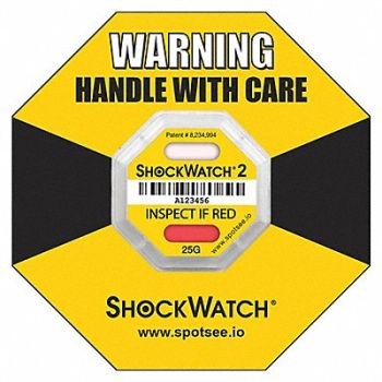 SHOCKWATCH G-Force Indicator Label 25G PK50, 55JF96