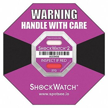 SHOCKWATCH G-Force Indicator Label 37G PK50, 55JF97