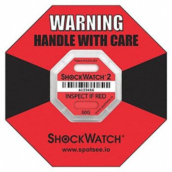 SHOCKWATCH G-Force Indicator Label 50G PK50, 55JF98
