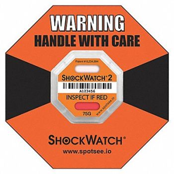 SHOCKWATCH G-Force Indicator Label 75G PK50, 55JF99