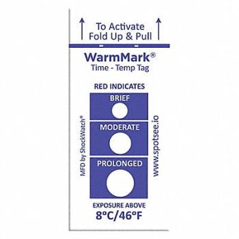 WARMMARK Temperature Indicator Label Heat PK100, 55JG21