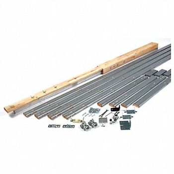 NATIONAL GUARD Track Kit Sliding Door Type Alum. Silver, 55JJ35
