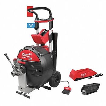 MILWAUKEE Drain Cleaning Machine Cordless 200 RPM, 55JL79