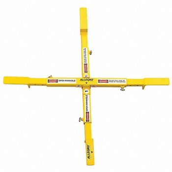 ALLEGRO Manhole Safety Cross Steel 17 lb Yellow, 55JR14