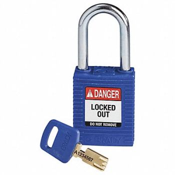 BRADY Lockout Padlock Blue 1-13/16 H Body, 55JY89