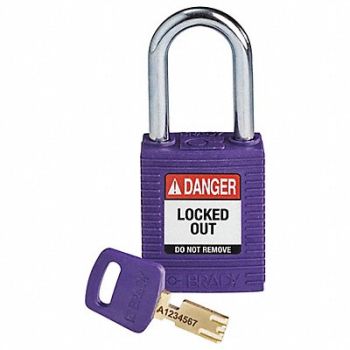 BRADY Lockout Padlock Purple 1-13/16 H Body, 55JY92