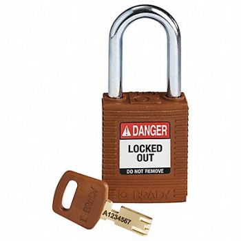 BRADY Lockout Padlock Brown 1-13/16 H Body, 55JY93