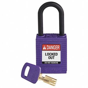 BRADY Lockout Padlock Purple 1-13/16 H Body, 55JZ02