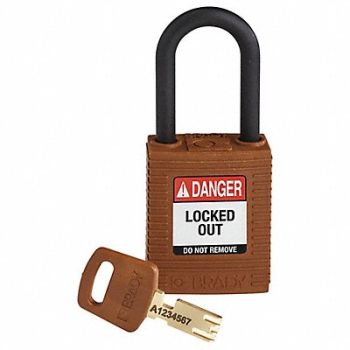 BRADY Lockout Padlock Brown 1-13/16 H Body, 55JZ03