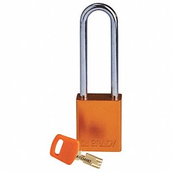 BRADY Lockout Padlock Orange 1-13/16 H Body, 55JZ10