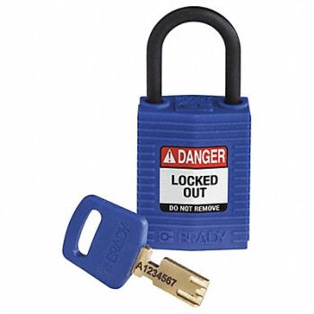 BRADY Lockout Padlock Blue 1-21/32 H Body, 55JZ35