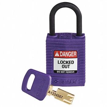 BRADY Lockout Padlock Purple 1-21/32 H Body, 55JZ38