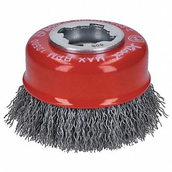 BOSCH Cup Brush Crimped Wire 3 Dia, 55KD69