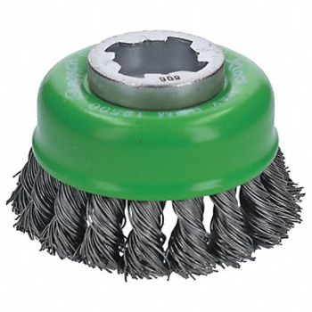 BOSCH Cup Brush Knotted Wire 3 Dia, 55KD72