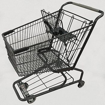 GRAINGER APPROVED Wire Shopping Cart Dark Gray 300 lb Cap., 55KE09
