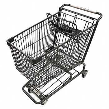 GRAINGER APPROVED Wire Shopping Cart Dark Gray 400 lb Cap., 55KE10