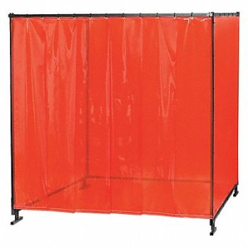STEINER Welding Booth 8 ft W 6 ft H Orange, 55KE94