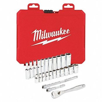 MILWAUKEE Skt Wrch St Chrm 6Pt 5/32 - 9/16 in, 55KM67