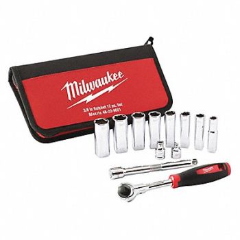 MILWAUKEE Skt Wrch St Chrm 6Pt 10 - 19 mm, 55KM70