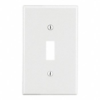 HUBBELL Tgl Swch Wll Plt Stnd Wht 1Gng Smth Stn, 55KR94