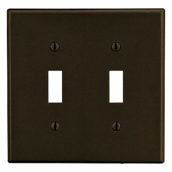 HUBBELL Tgl Swch Wll Plt Stnd Brn 2Gng Smth Stn, 55KR95