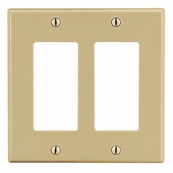 HUBBELL Rocker Wll Plt Stnd Ivory 2Gng Smth Stn, 55KR99
