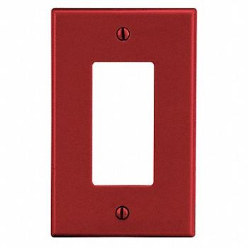 HUBBELL Rocker Wall Plate Stnd Red 1Gng Smth Stn, 55KT12