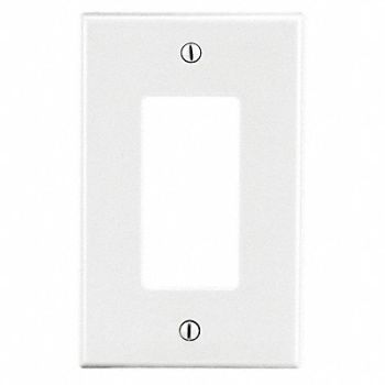HUBBELL Rocker Wall Plate Mid Wht 1Gng Smth Stn, 55KT58