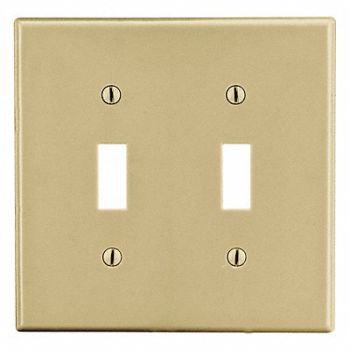 HUBBELL TglSwchWllPlt Stnd Ivory 2Gng Smth Stn, 55KT15