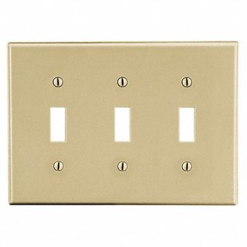 HUBBELL TglSwchWllPlt Stnd Ivory 3Gng Smth Stn, 55KT19