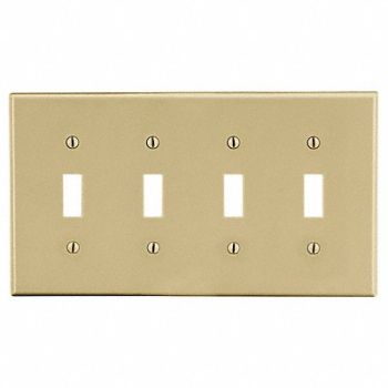HUBBELL TglSwchWllPlt Stnd Ivory 4Gng Smth Stn, 55KT22