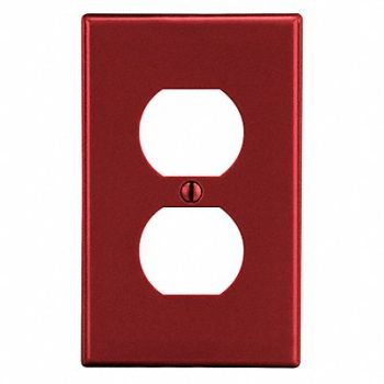HUBBELL Dup Rcpt Wll Plt Stnd Red 1Gng Smth Stn, 55KT45