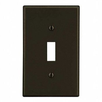HUBBELL Tgl Switch Wll Plt Mid Brn 1Gng Smth Stn, 55KT47