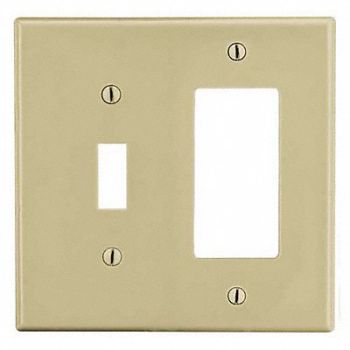 HUBBELL TglSwch/RckrWllPlt Mid Ivry 2Gng SmthStn, 55KT48