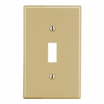 HUBBELL Tgl Swch Wll Plt Mid Ivory 1Gng Smth Stn, 55KT51