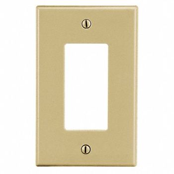 HUBBELL Rocker Wll Plt Mid Ivory 1Gng Smth Stn, 55KT56