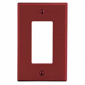 HUBBELL Rocker Wall Plate Mid Red 1Gng Smth Stn, 55KT57