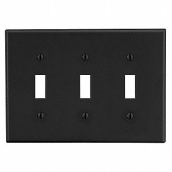 HUBBELL Toggle Switch Wall Plate Black, 55KT76