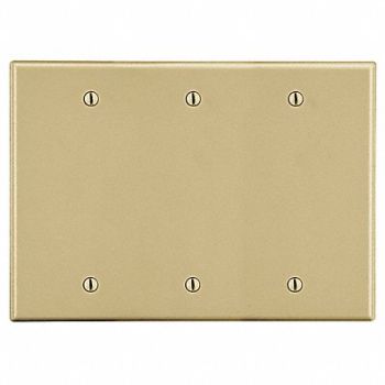 HUBBELL BlnkBxMntWllPlt Stnd Ivory 3Gng Smth Stn, 55KT82