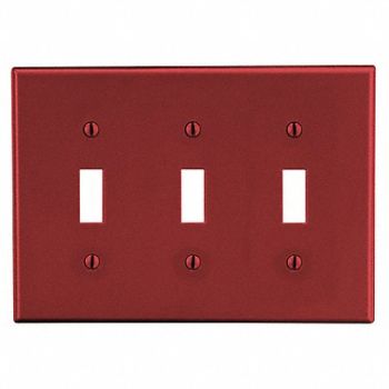 HUBBELL Toggle Switch Wall Plate Red, 55KT83