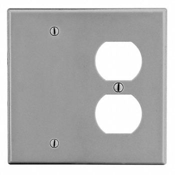 HUBBELL Blank Wall Plate Gray, 55KT99