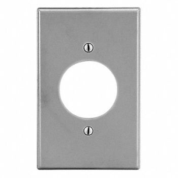 HUBBELL Sng Rcpt Wll Plt Stnd Gray 1Gng Smth Stn, 55KU17