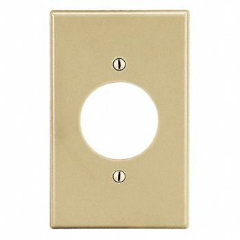 HUBBELL SngRcptWllPlt Stnd Ivory 1Gng Smth Stn, 55KU29