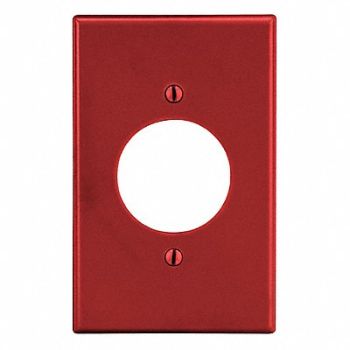 HUBBELL Sng Rcpt Wll Plt Stnd Red 1Gng Smth Stn, 55KU32