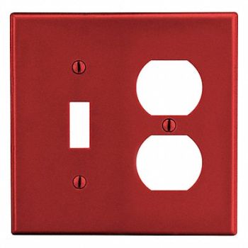 HUBBELL TglSwch/DupRcptPlt Std Red 2Gng SmthStn, 55KU33