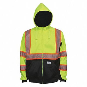 MCR SAFETY Hooded Sweatshirt Lime L Sz, 55KX41