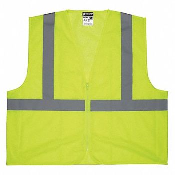 MCR SAFETY K2280 High Visibility Vest XL Size Unisex, 55KX83